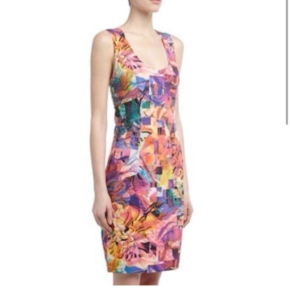 NAVEN GEOMETRIC COLORFUL FLORAL
SUMMER SHEATH DRESS SZ 2 - Picture 3 of 5